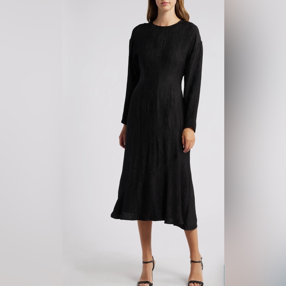 Black Sheath Long Sleeve Cocktail Dress